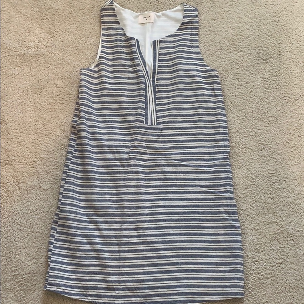 Cream and Blue shift dress